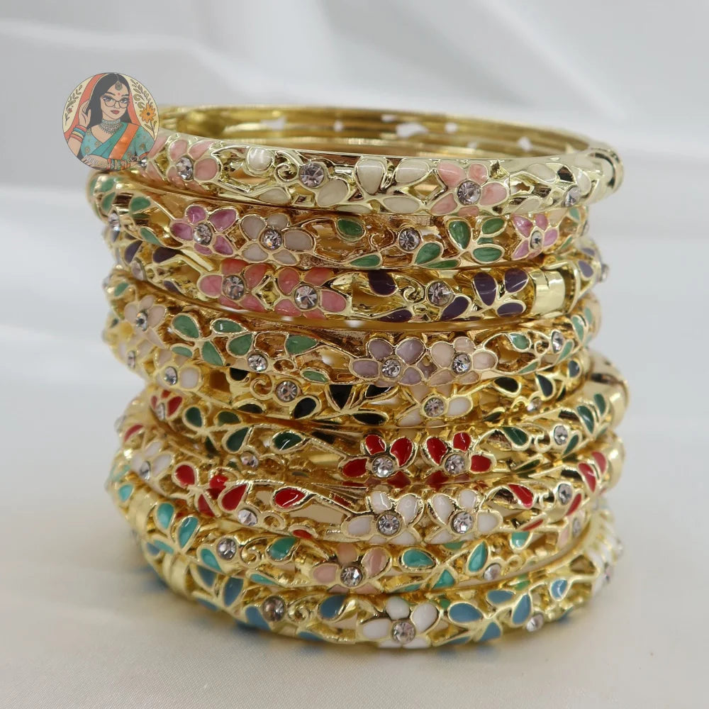 Floral Meenakari Cutout Bangle