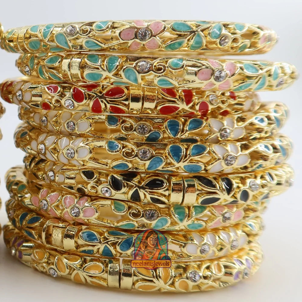 Floral Meenakari Cutout Bracelet
