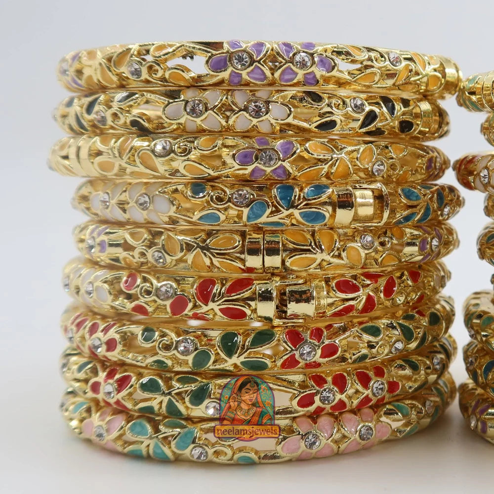 Floral Meenakari Cutout Bracelet