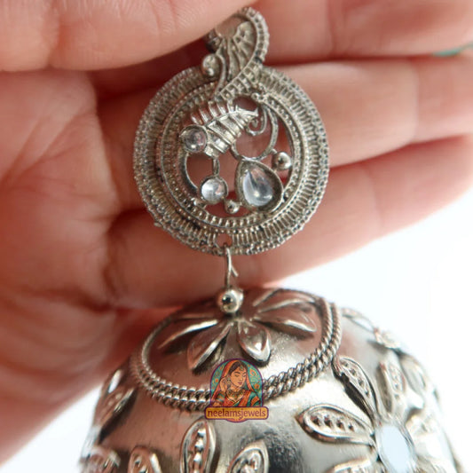 Floral Pearl Jumbo Jhumkas