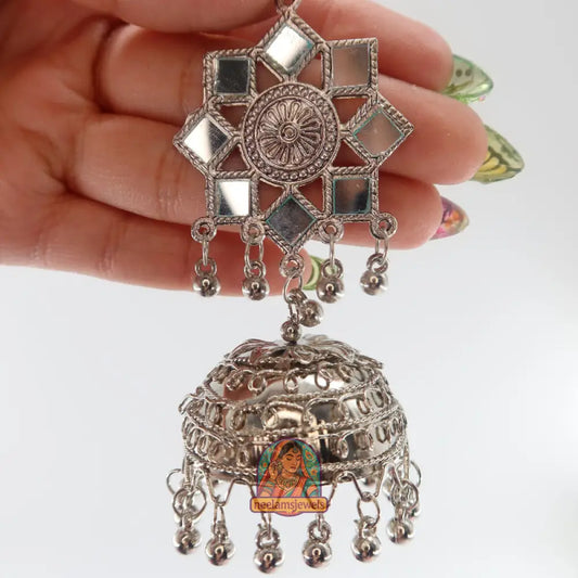 Flower Mirrorwork Jhumka