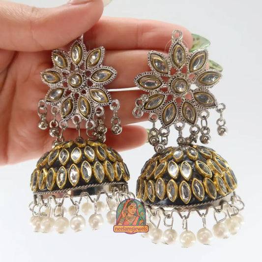 Flowers Pearl Jhumka