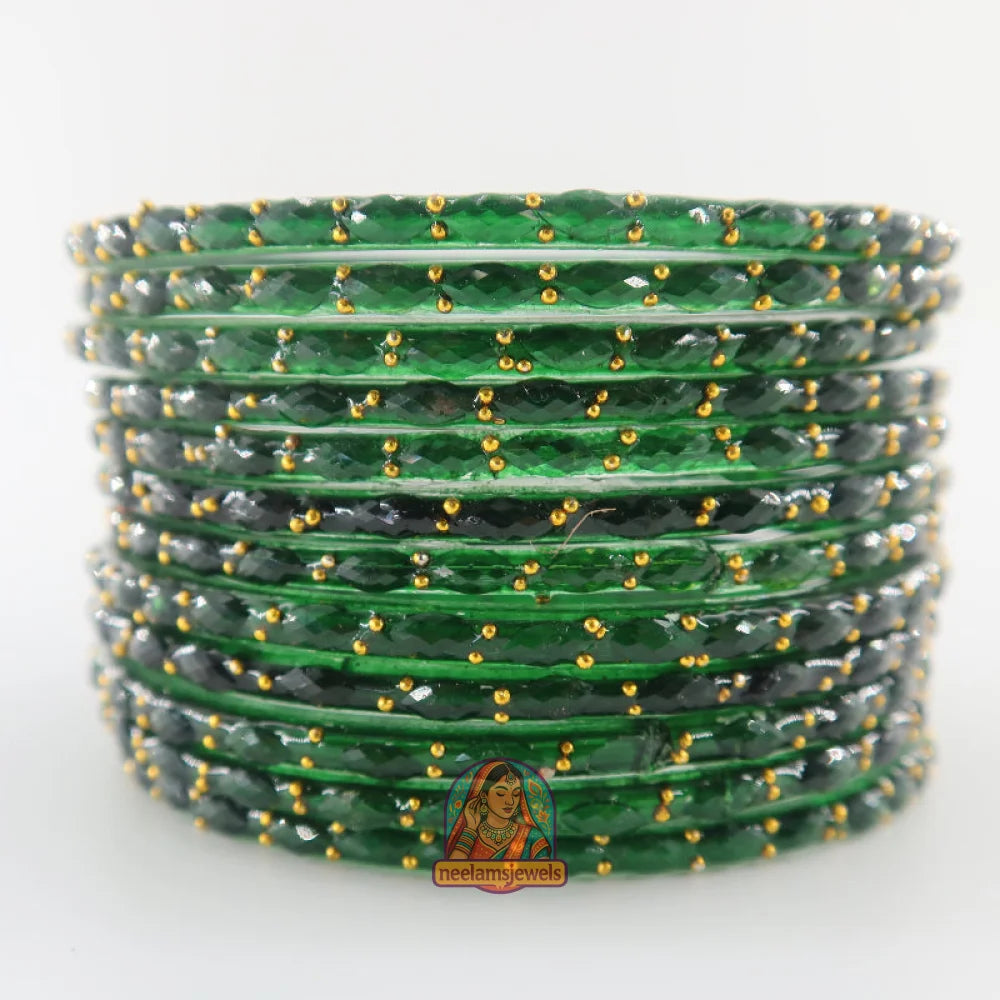 ’Forest Green’ Glass Bangle Set