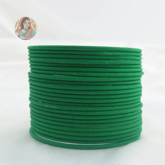 ’Forest Green’ Plain Matte Bangle Set