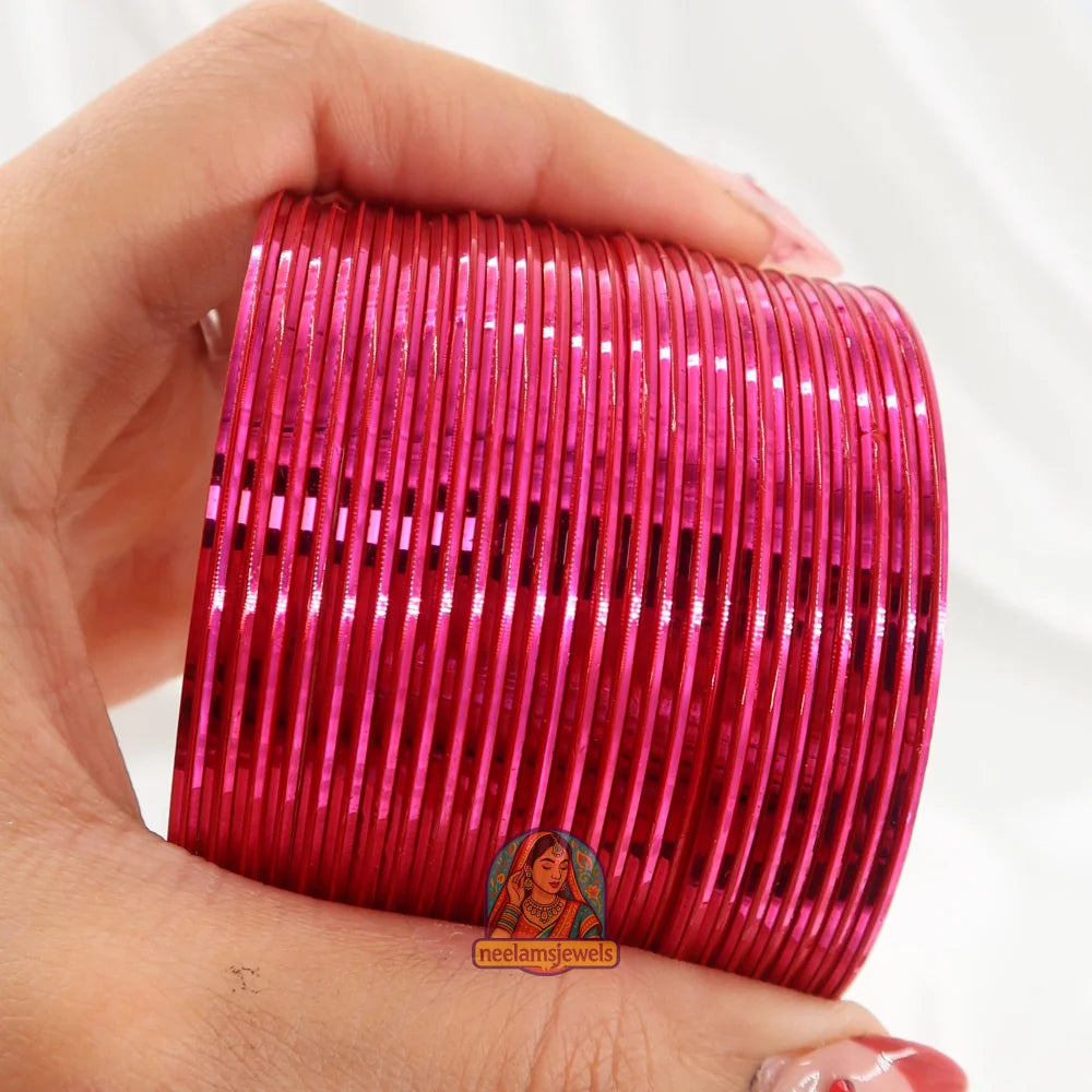 ’Fuchsia’ Metallic Bangle Set