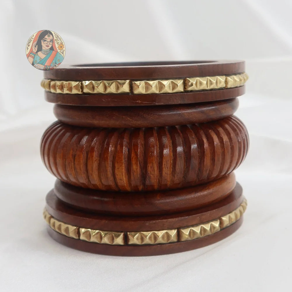 Gauri Wooden Bangle Stack