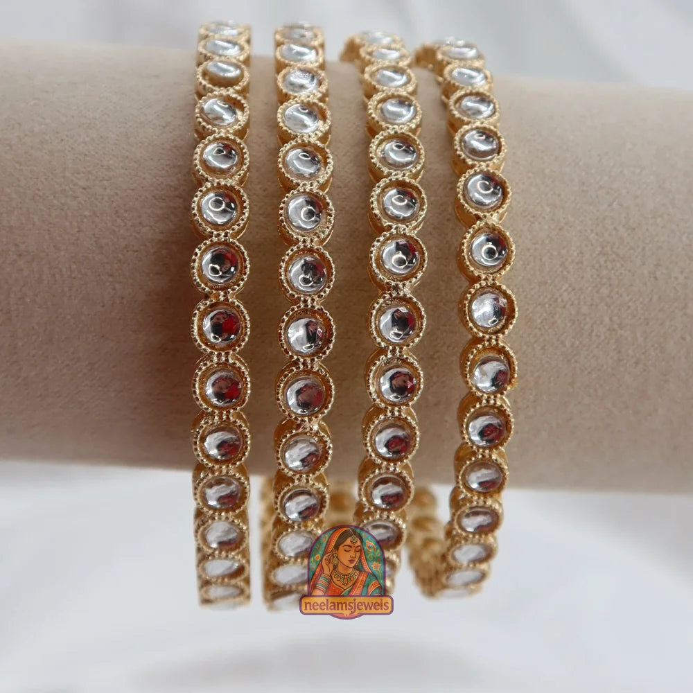 Gold Circle Kundan Bangles