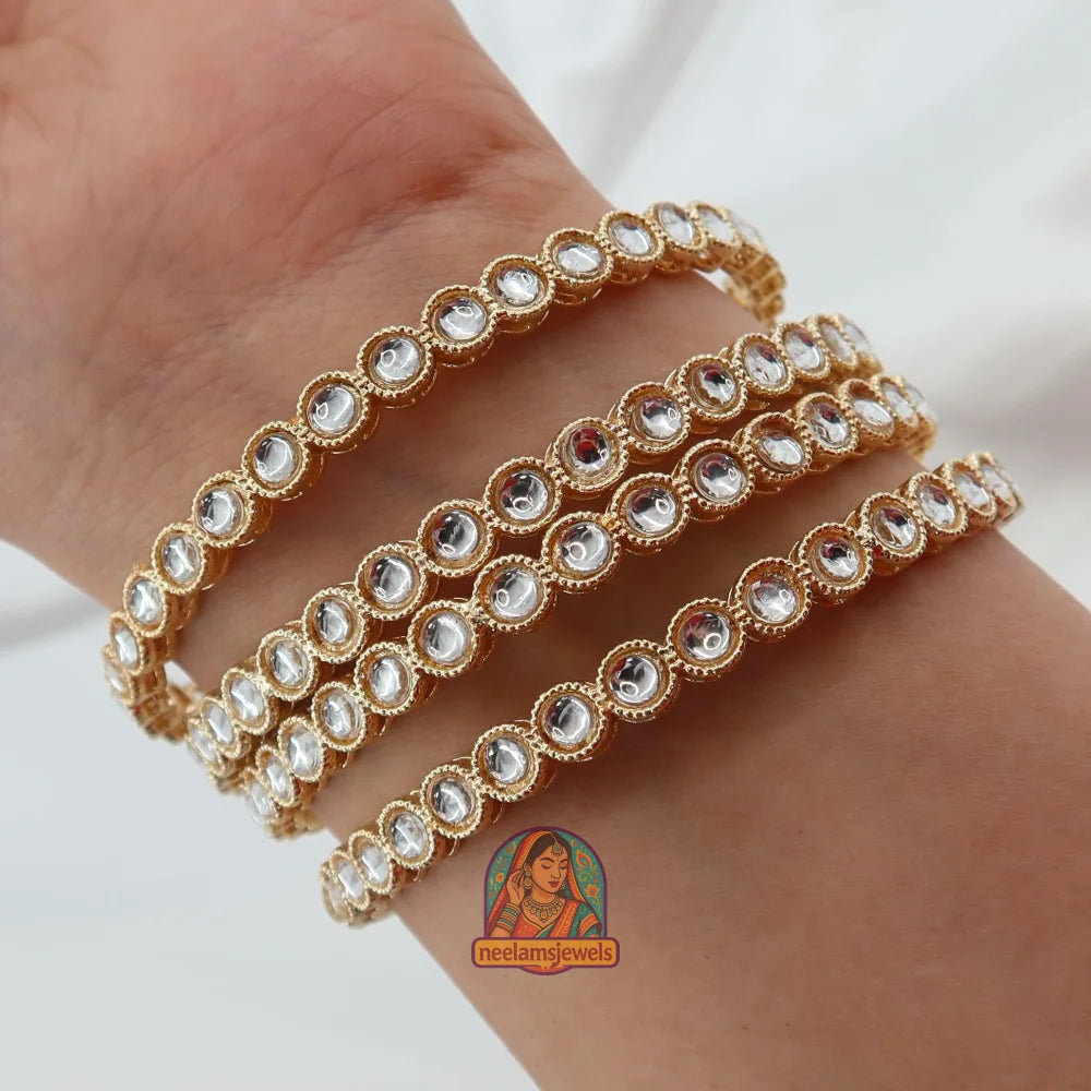 Gold Circle Kundan Bangles