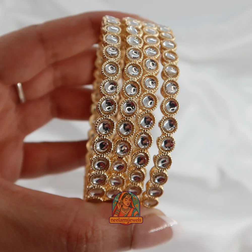 Gold Circle Kundan Bangles