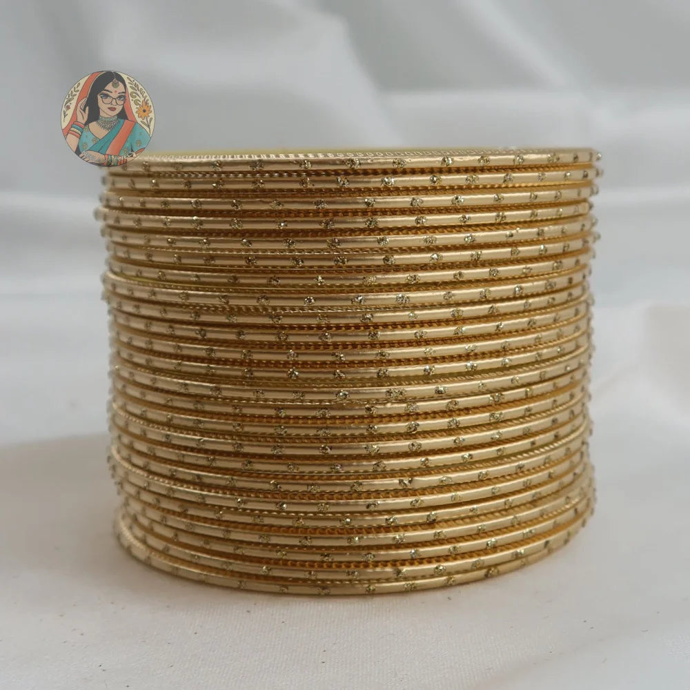 ’Gold’ Matte Gold Dotted Bangle Set