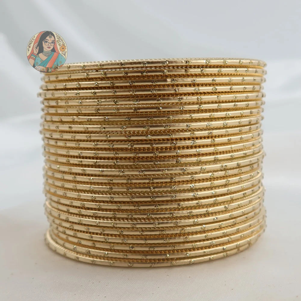 ’Gold’ Matte Gold Dotted Bangle Set