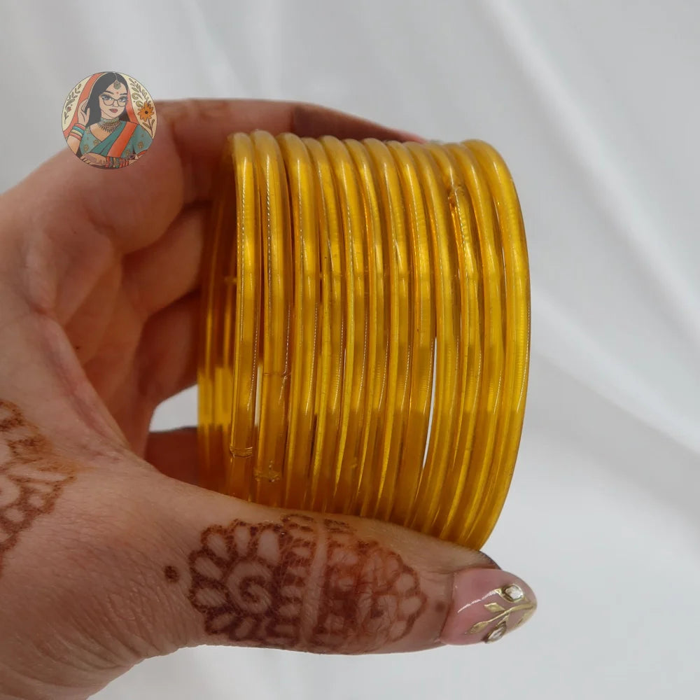 ’Gold’ Rang Pakka Glass Bangle Set