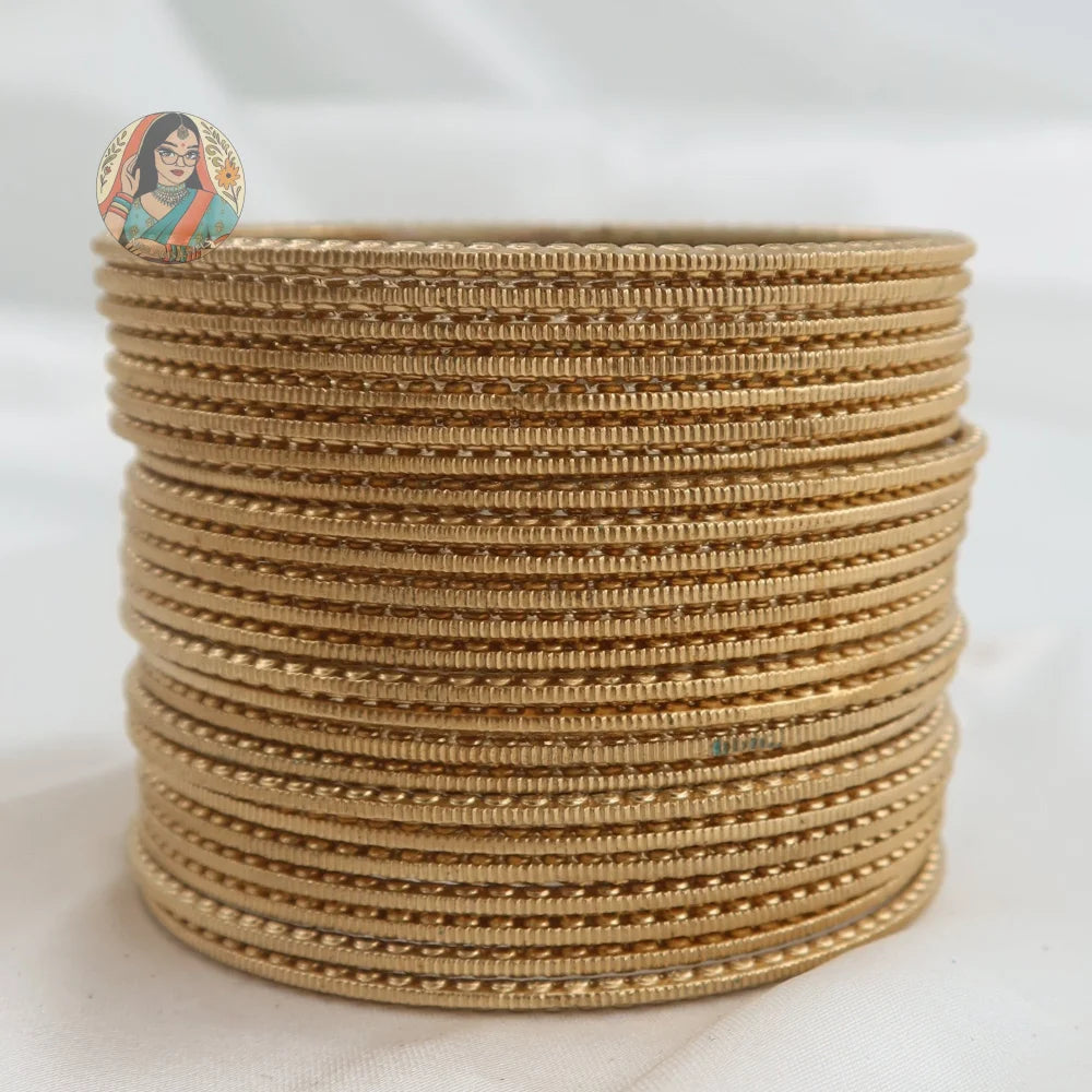 ’Gold’ Shiny Plain Bangle Set