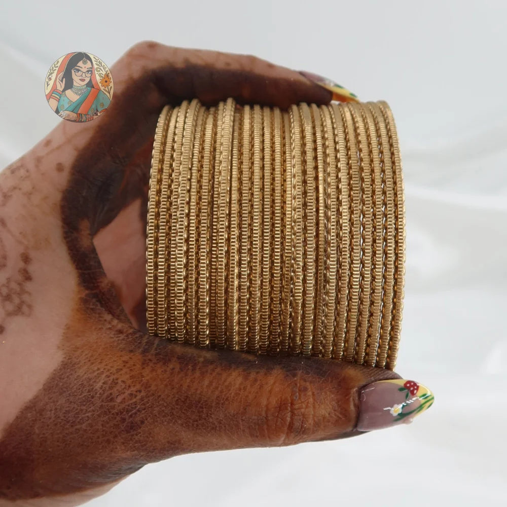 ’Gold’ Shiny Plain Bangle Set