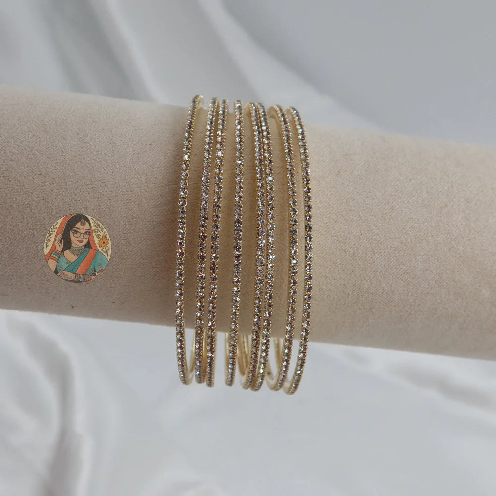 Gold Sparkle Bangles (8)