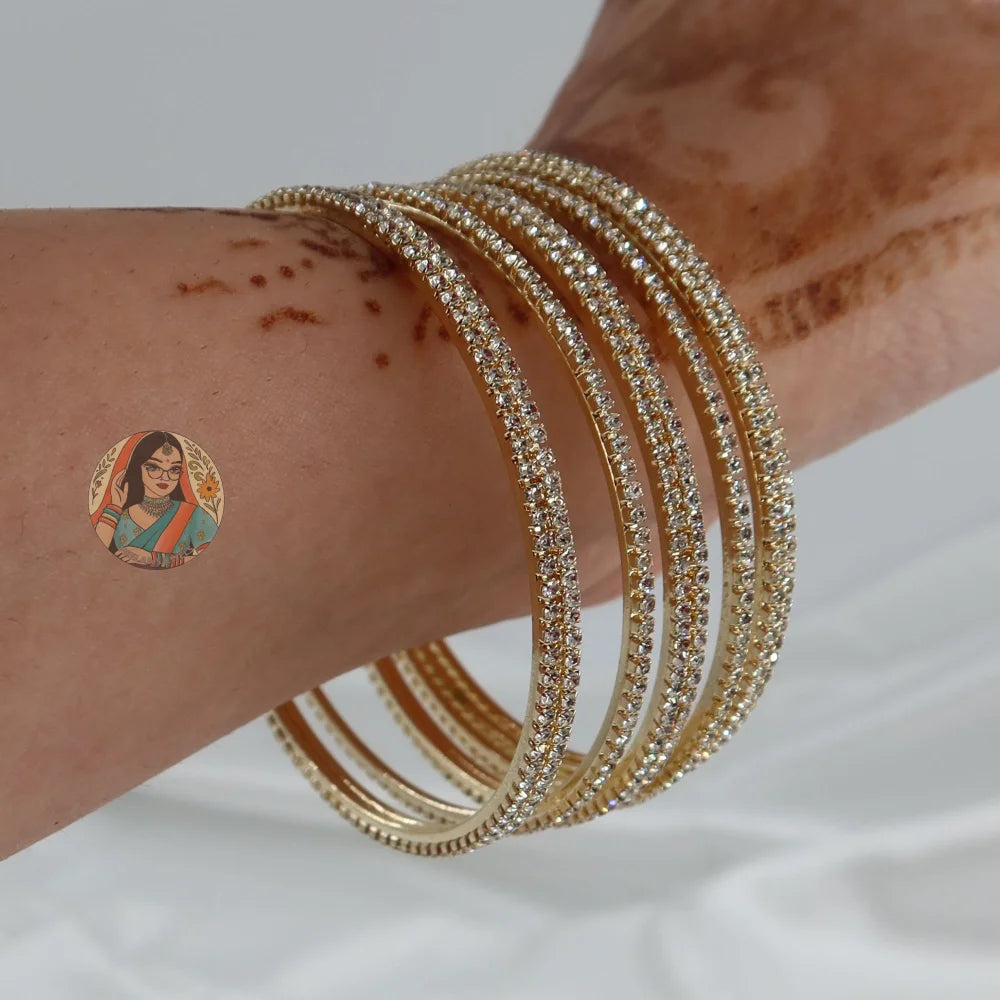 Gold Sparkle Bangles (8)