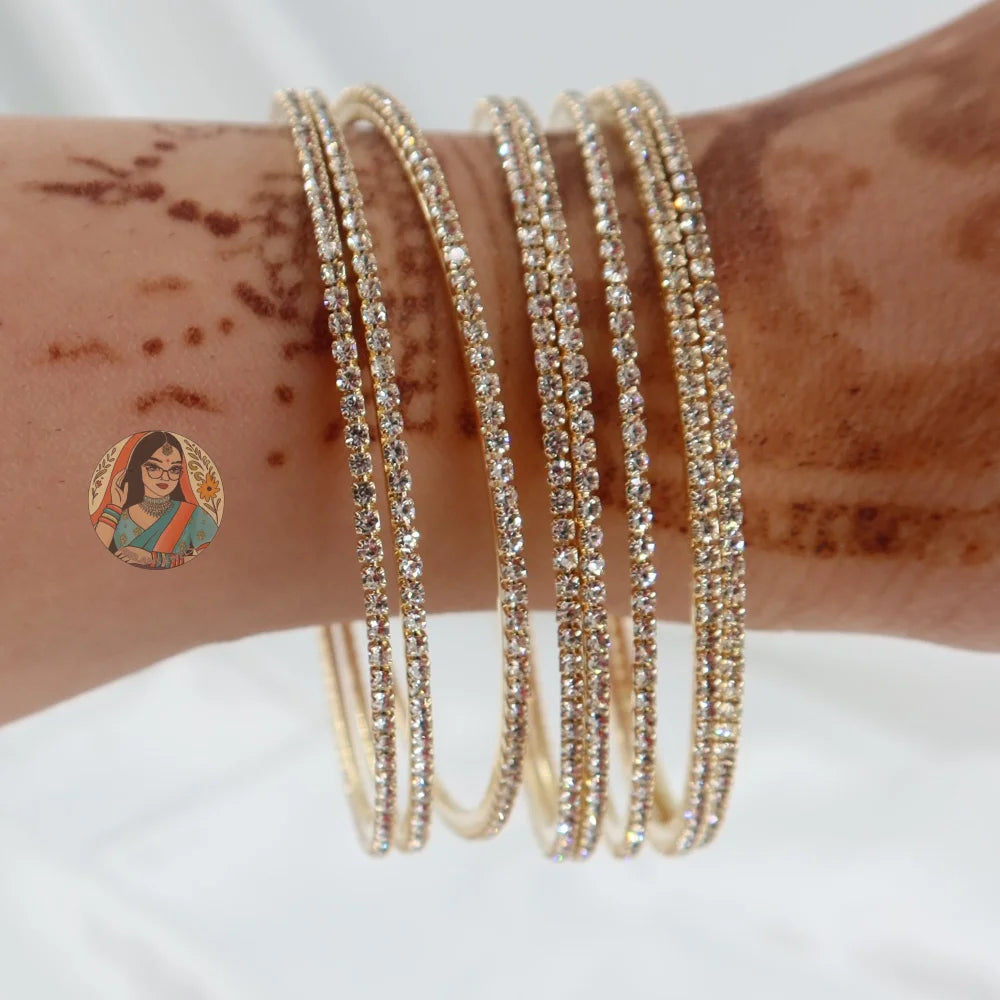 Gold Sparkle Bangles (8)