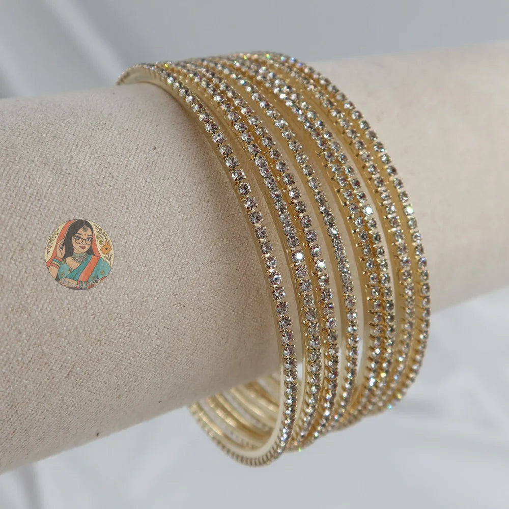 Gold Sparkle Bangles (8)