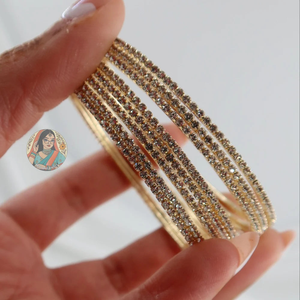 Gold Sparkle Bangles (8)