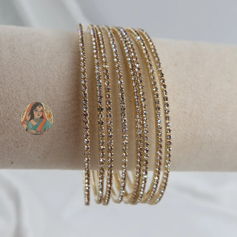 Gold Sparkle Bangles (8)