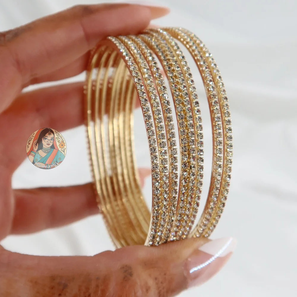 Gold Sparkle Bangles (8)