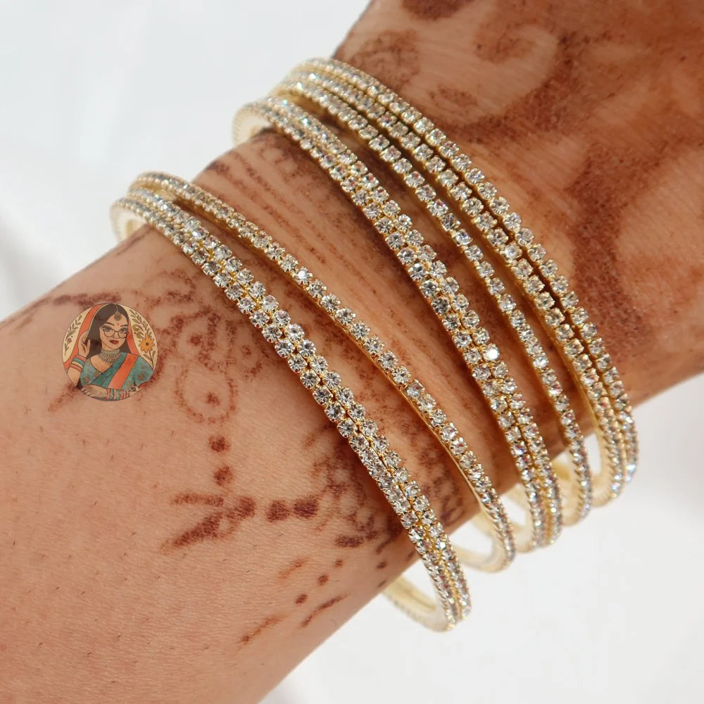 Gold Sparkle Bangles (8)