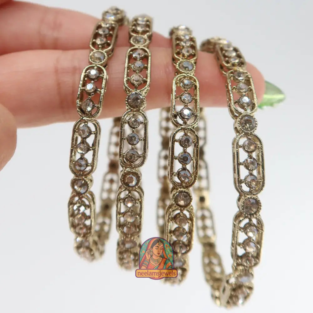 Gold Stone Link Bangles