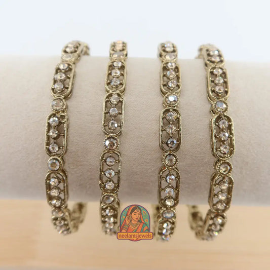 Gold Stone Link Bangles