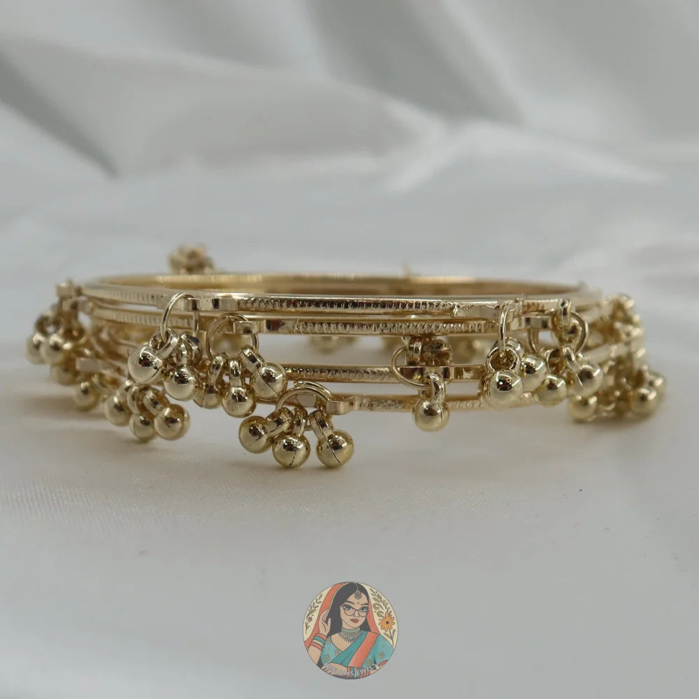 Golden Ghungroo Mini Bangle Set