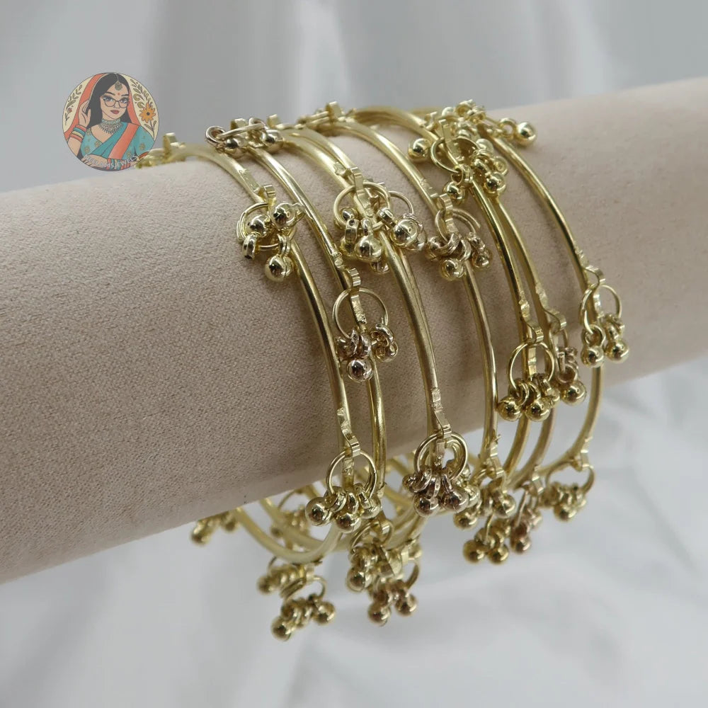 Golden Ghungroo Mini Bangle Set (8)
