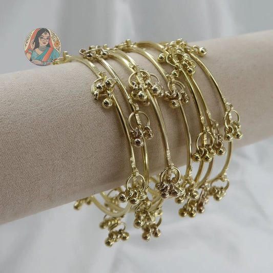 Golden Ghungroo Mini Bangle Set (8)