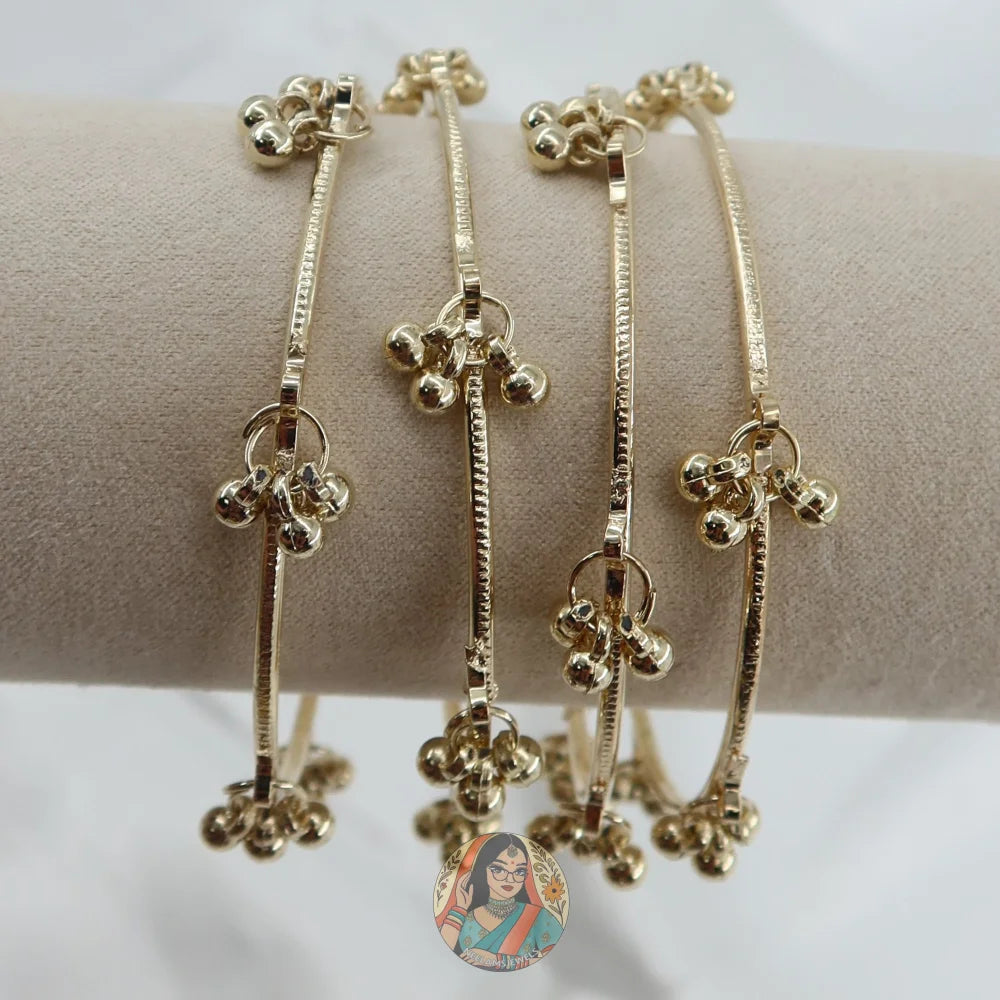 Golden Ghungroo Mini Bangle Set