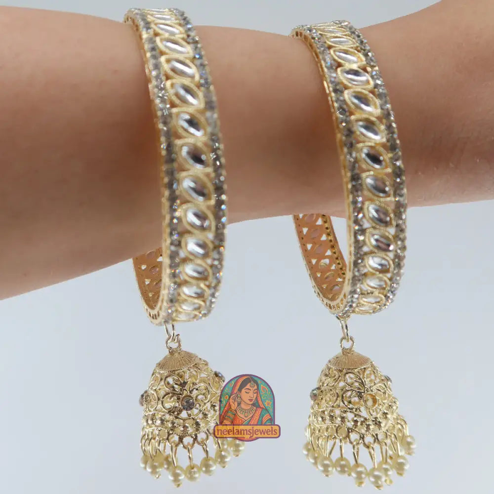 Golden Jhumka Kundan Bangles