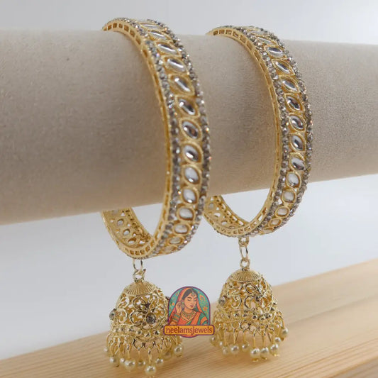 Golden Jhumka Kundan Bangles