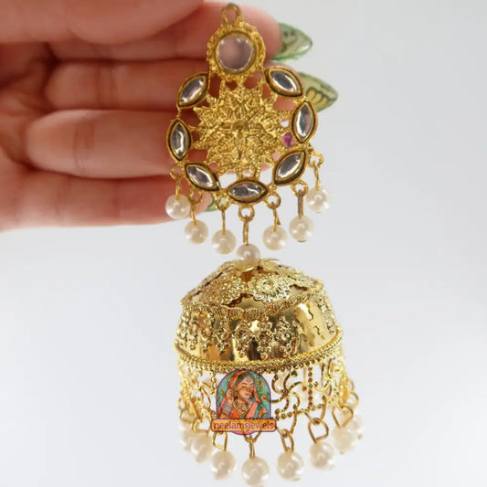 Golden Pearl Jhumka