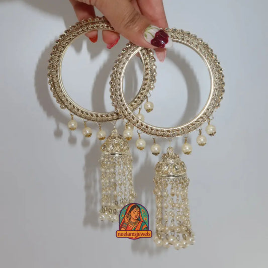 Golden Pearl Jumbo Jhumka