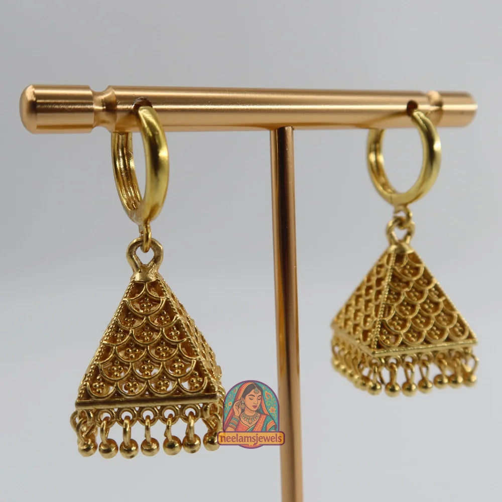Golden Pyramid Micro Jhumki