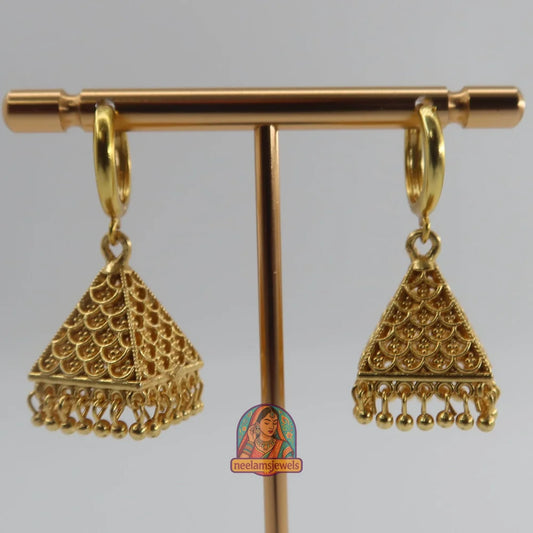 Golden Pyramid Micro Jhumki