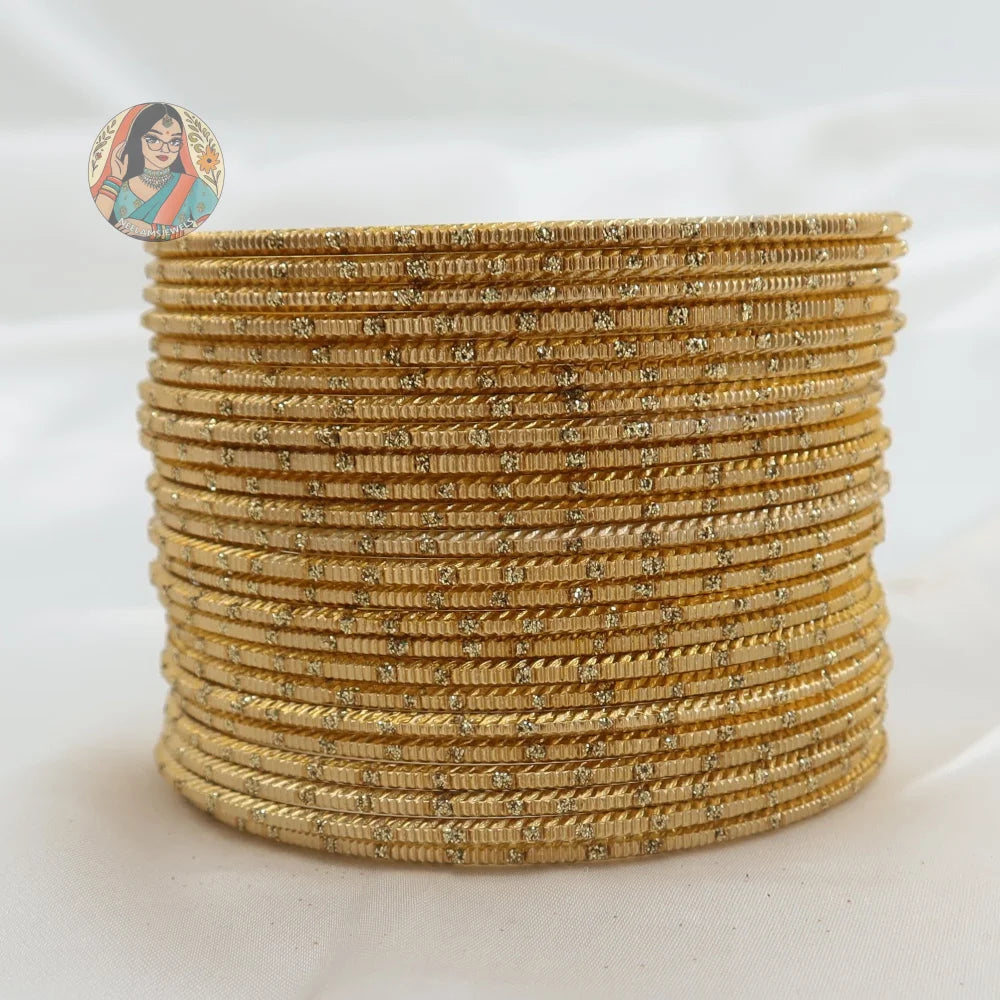 ’Golden’ Shiny Gold Dotted Bangle Set