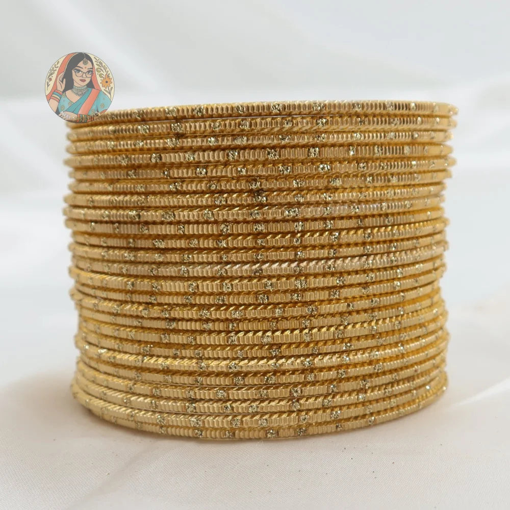 ’Golden’ Shiny Gold Dotted Bangle Set