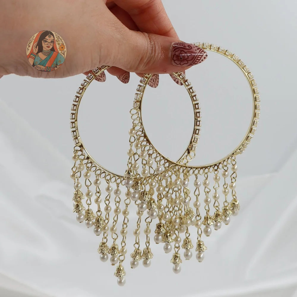 Golden Waterfall Pearl Bangles