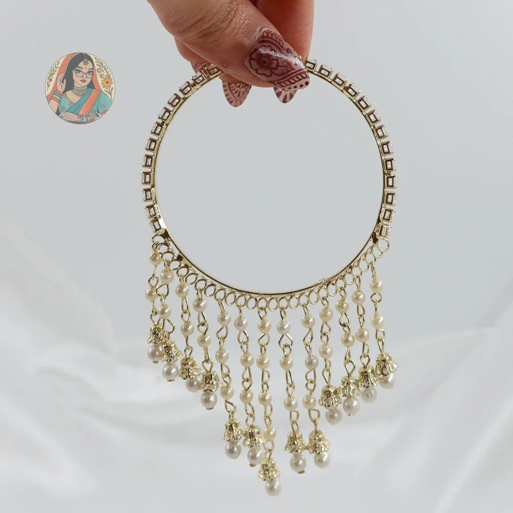 Golden Waterfall Pearl Bangles