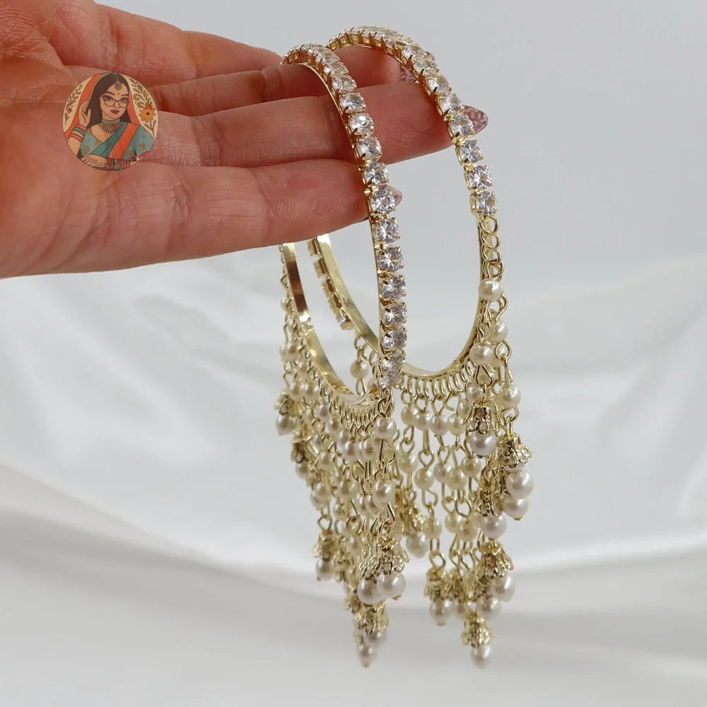 Golden Waterfall Pearl Bangles
