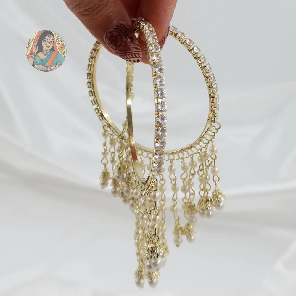 Golden Waterfall Pearl Bangles