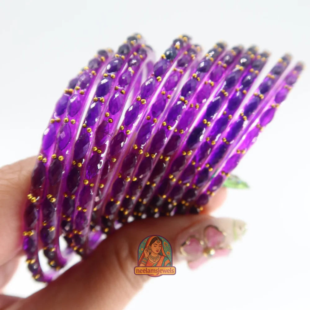 ’Grape Jelly’ Glass Bangle Set