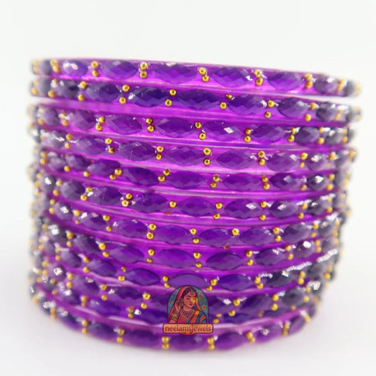 ’Grape Jelly’ Glass Bangle Set