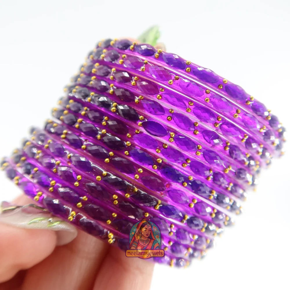 ’Grape Jelly’ Glass Bangle Set