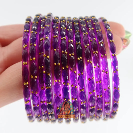 ’Grape Jelly’ Glass Bangle Set