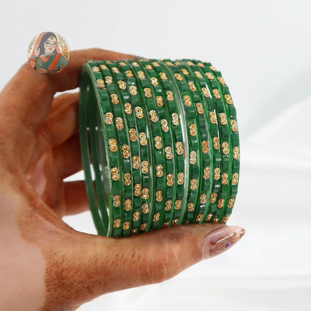 ’Green’ Tara Glass Bangle Set
