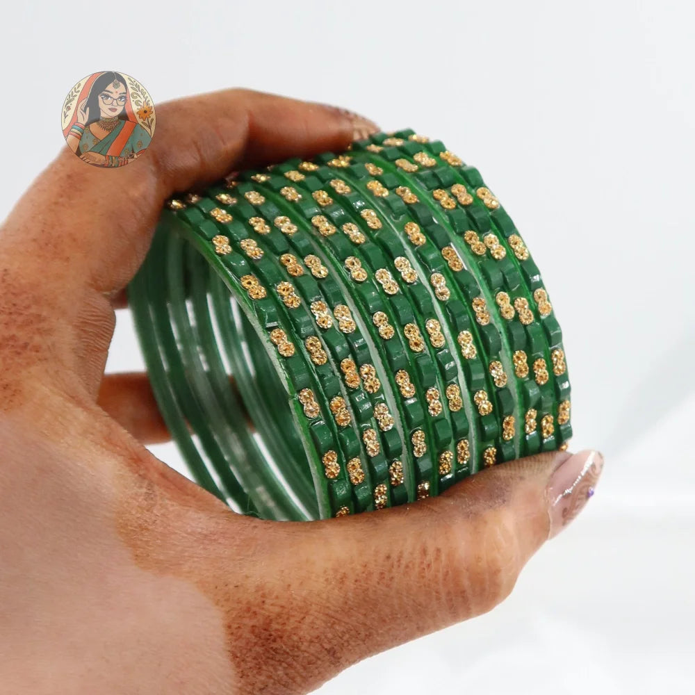 ’Green’ Tara Glass Bangle Set